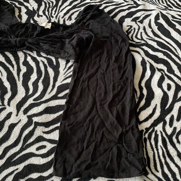 ASOS women’s black bell long sleeve beach crop top bikini cover up size 6 - Picture 7 of 9